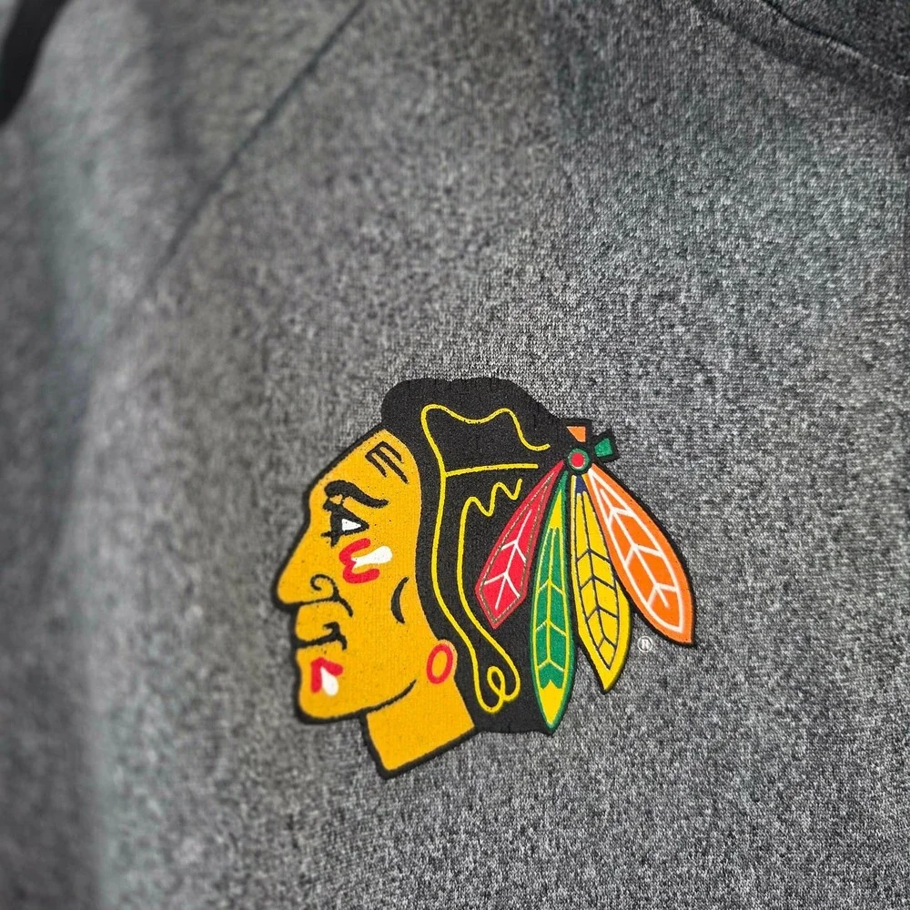 Adidas Chicago Blackhawks Track Jacket Full‎ Zip Gray Men's Size S